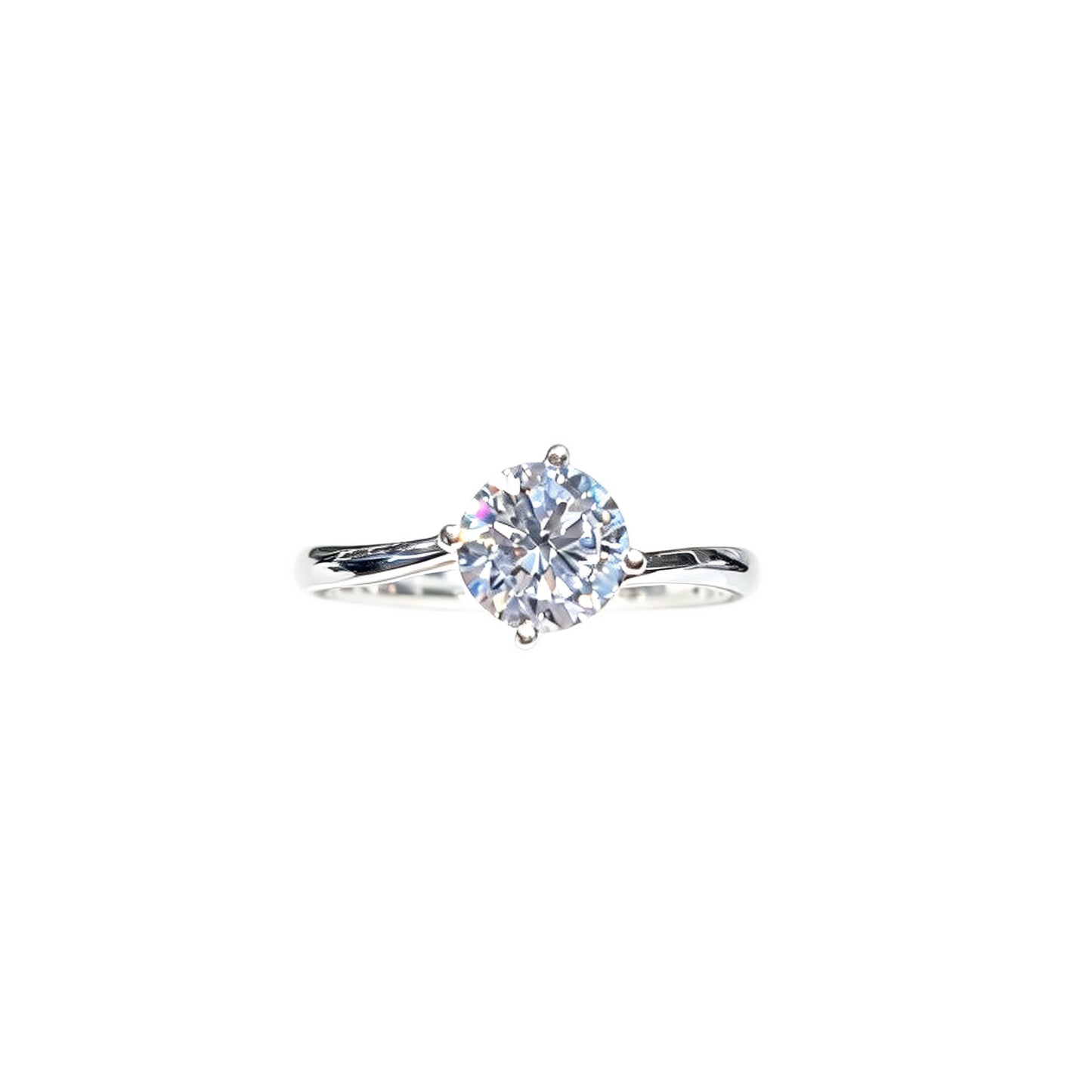 Twisted Four-Prong Solitaire Ring