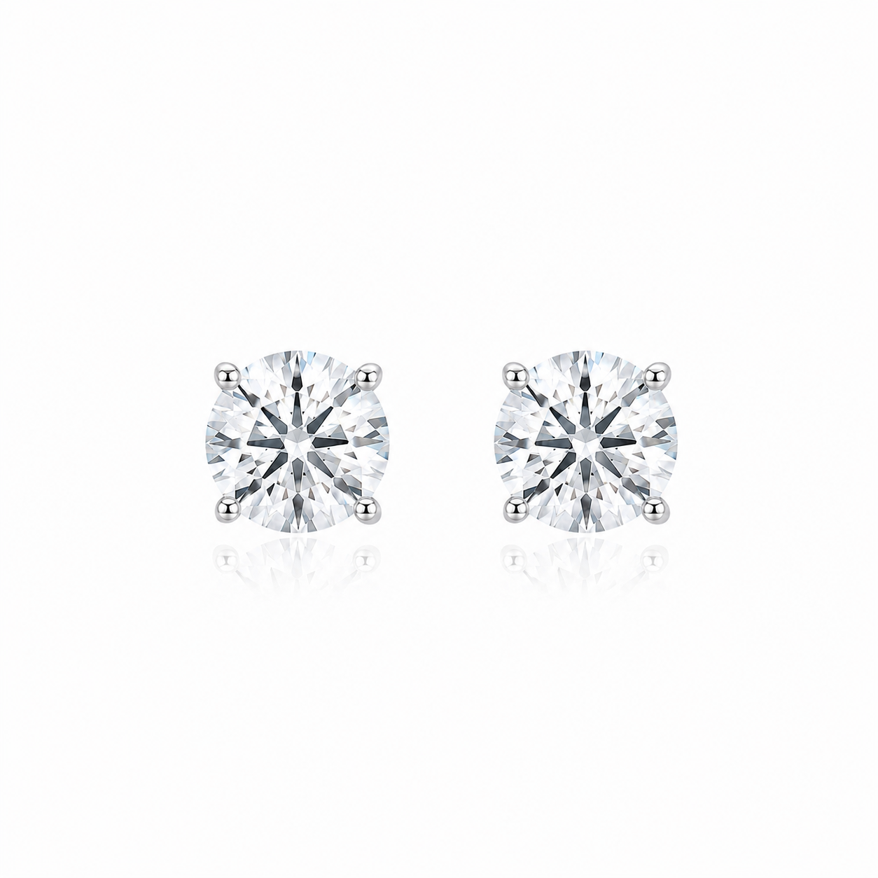 Classic Round Lab Grown Diamond Stud Earrings | 0.60ct TW | 18K Gold | IGI Certified