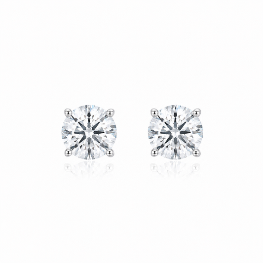 Classic Round Lab Grown Diamond Stud Earrings | 0.60ct TW | 18K Gold