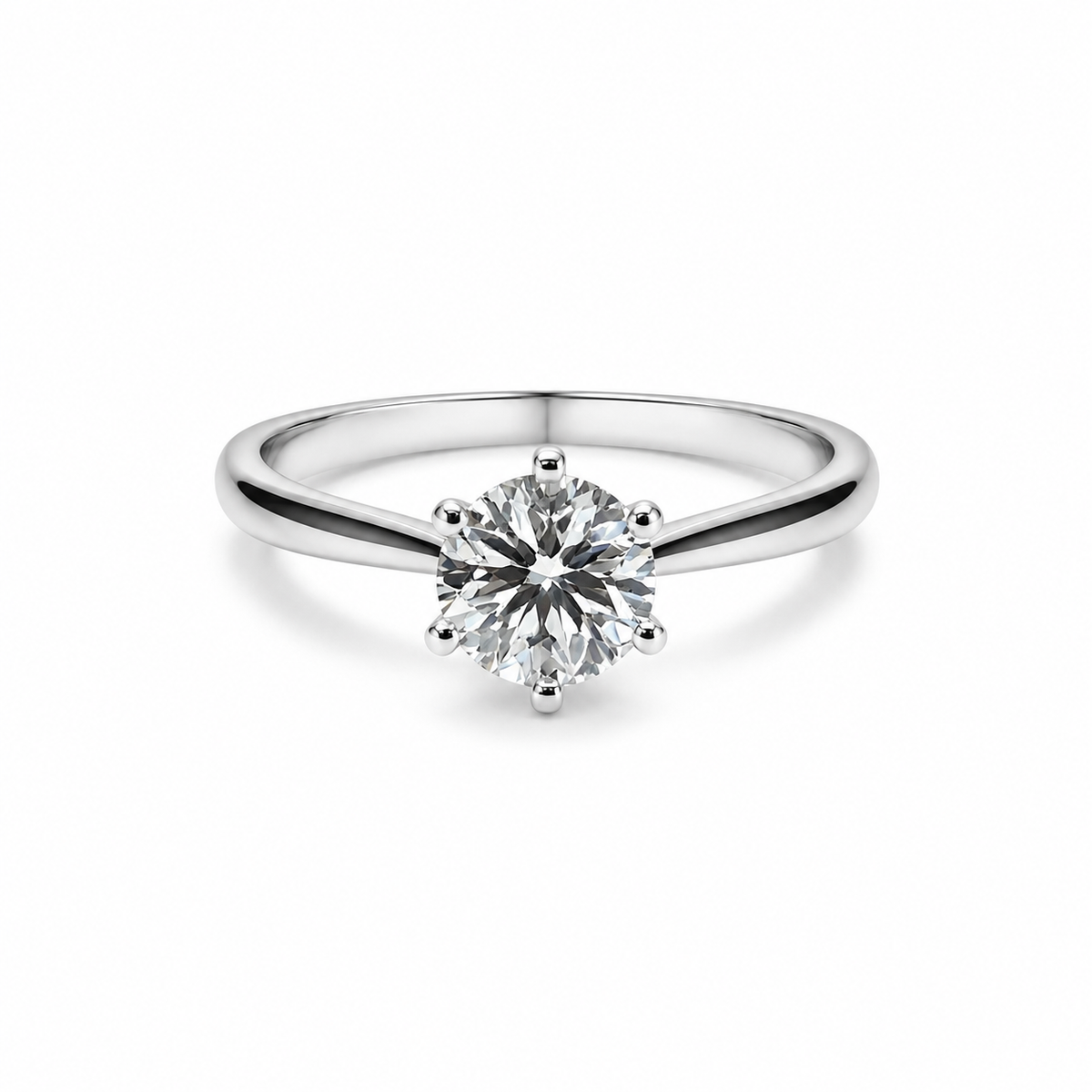 6 prong setting round lab grown diamond