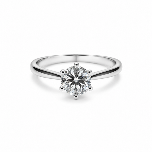 6 prong setting round lab grown diamond
