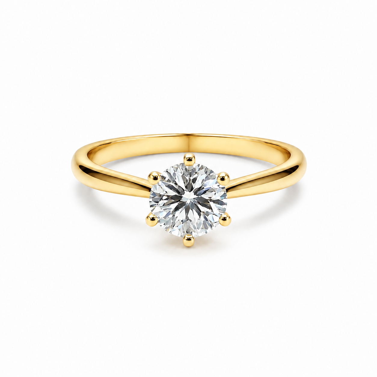 6 prong setting round lab grown diamond