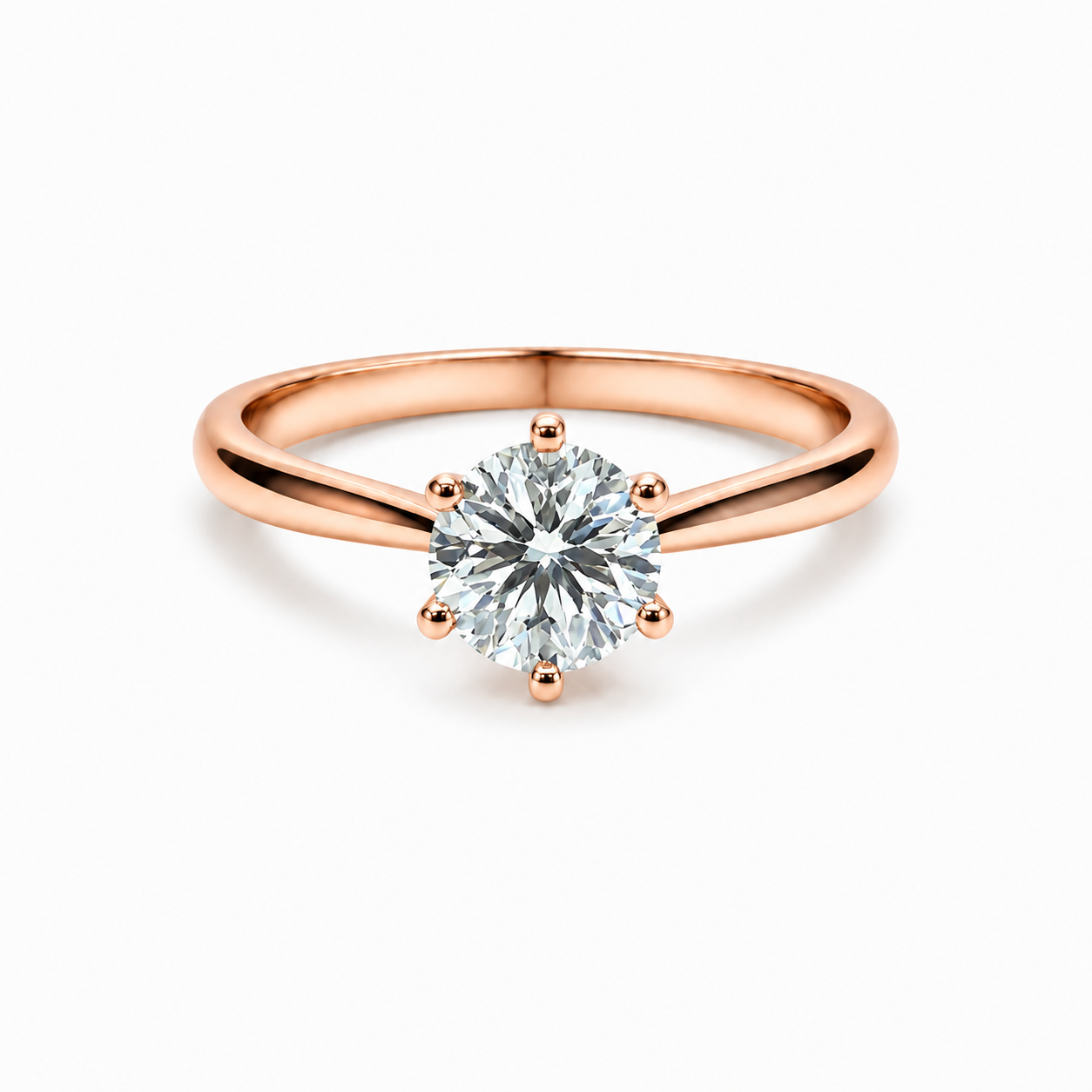 6 prong setting round lab grown diamond