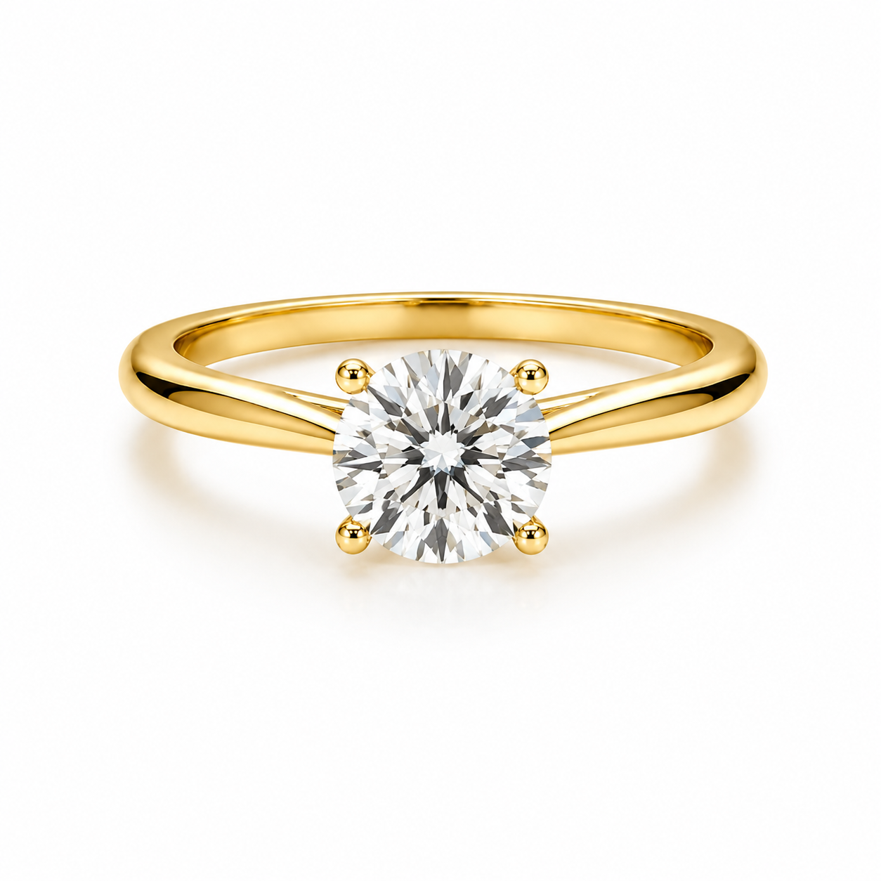 4 prong setting round lab grown diamond