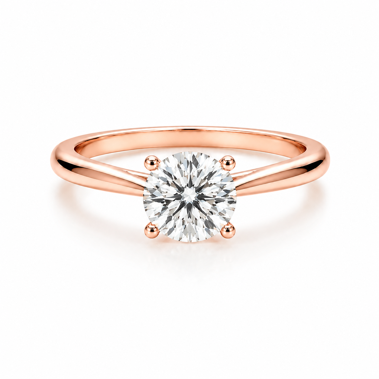 4 prong setting round lab grown diamond