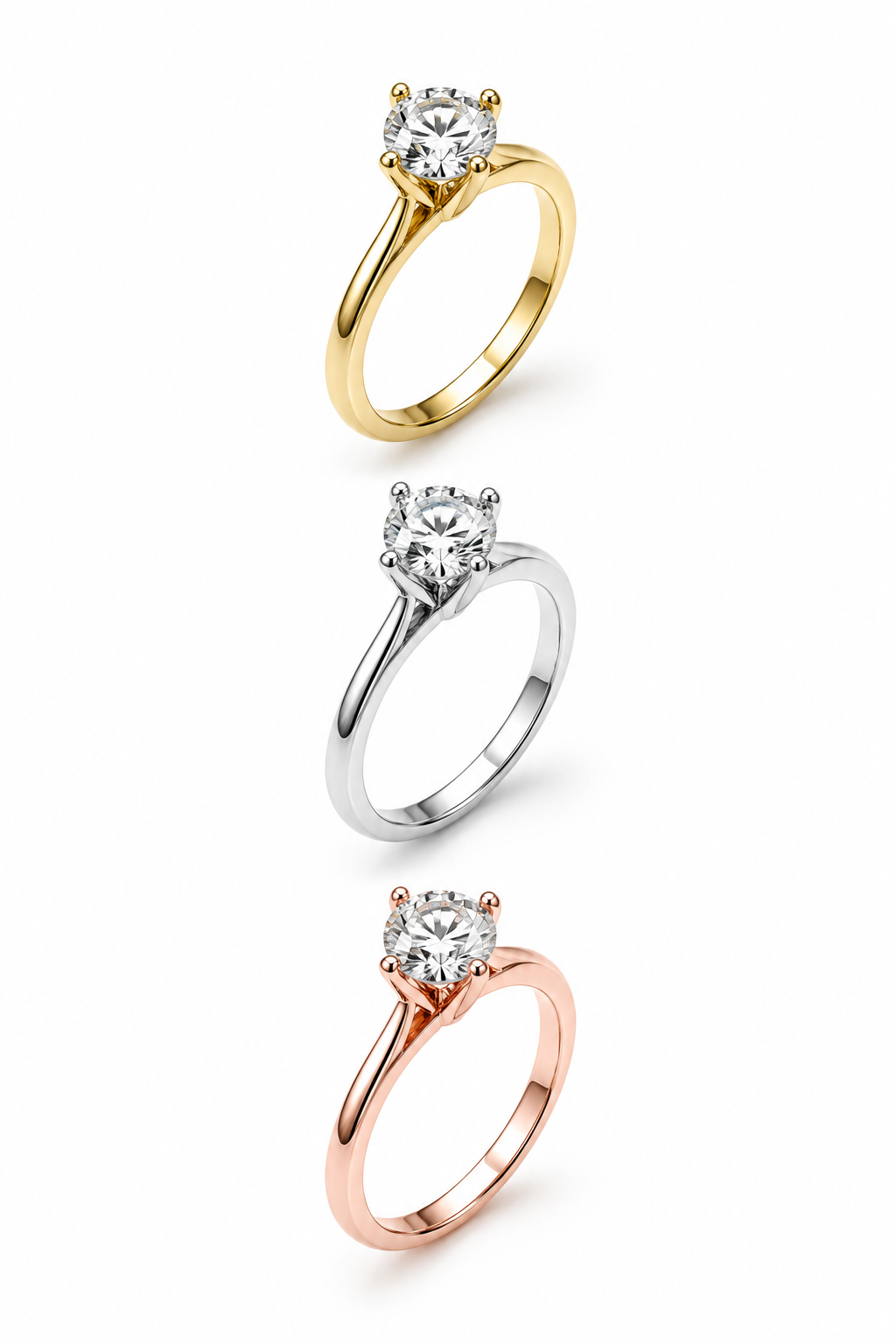 4 prong setting round lab grown diamond