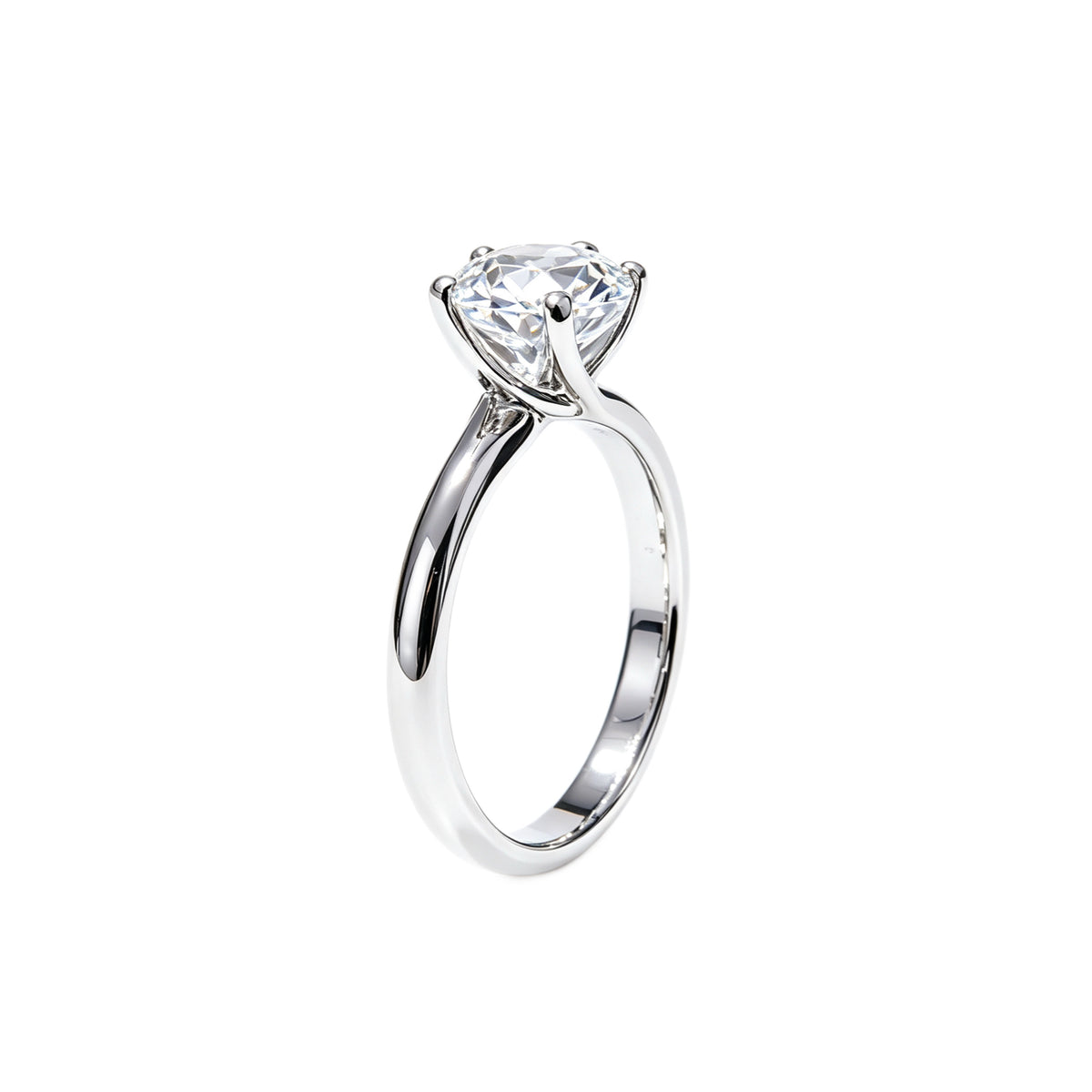 Twisted Four-Prong Solitaire Ring