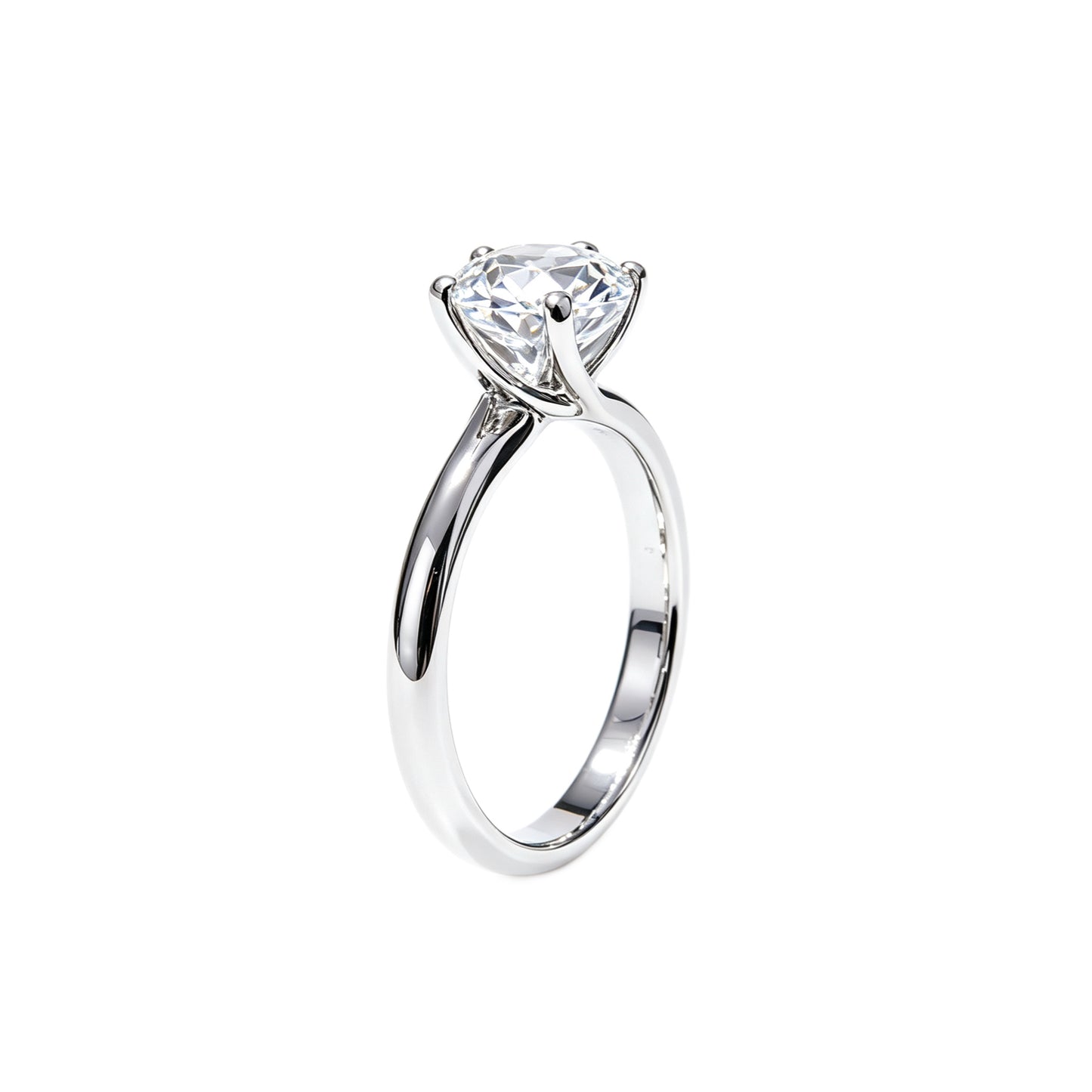 Twisted Four-Prong Solitaire Ring