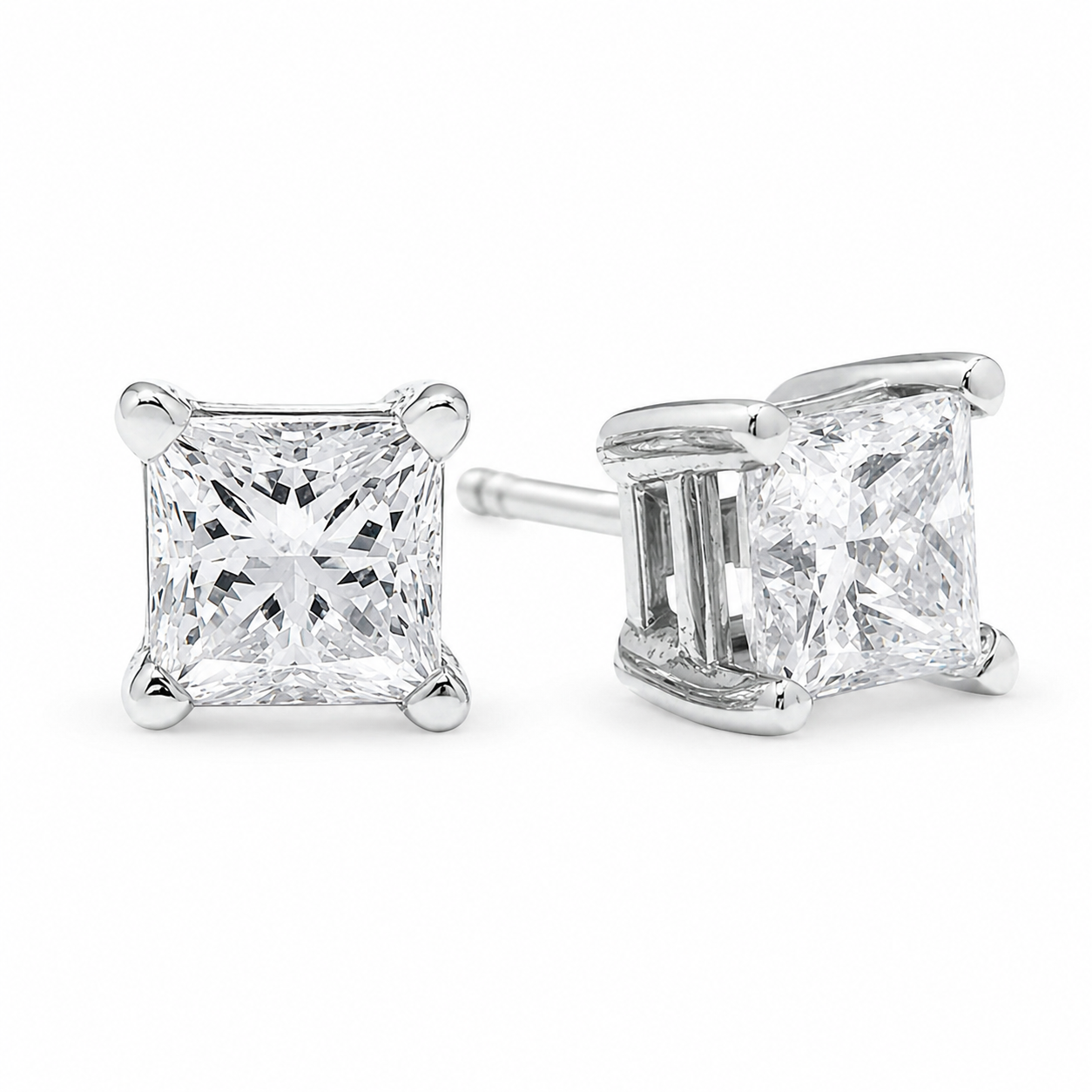 Princess Cut Lab Diamond Stud Earrings