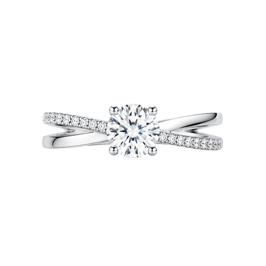 Twisted Pavé Solitaire Ring