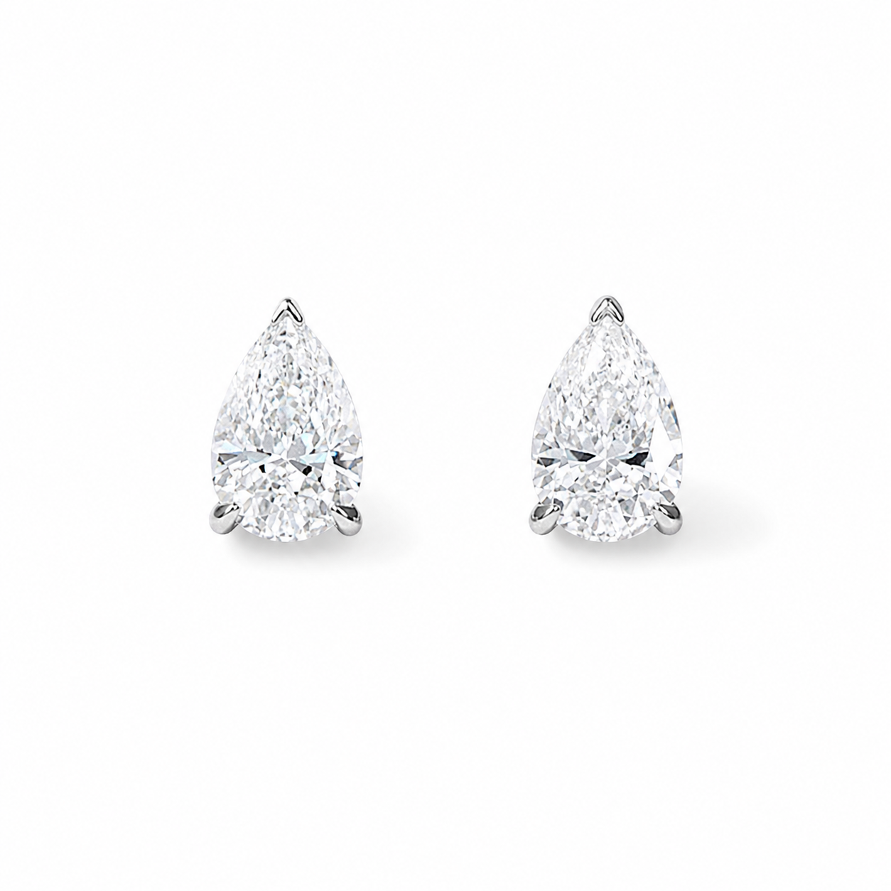 Pear Cut Lab Diamond Stud Earrings