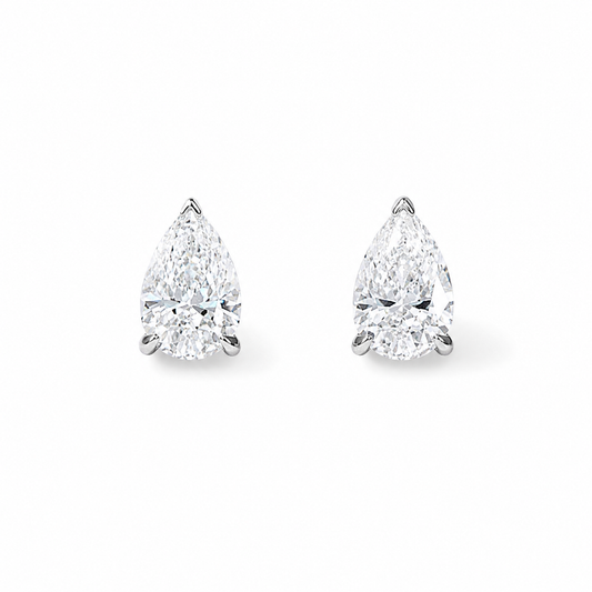 Pear Cut Lab Diamond Stud Earrings