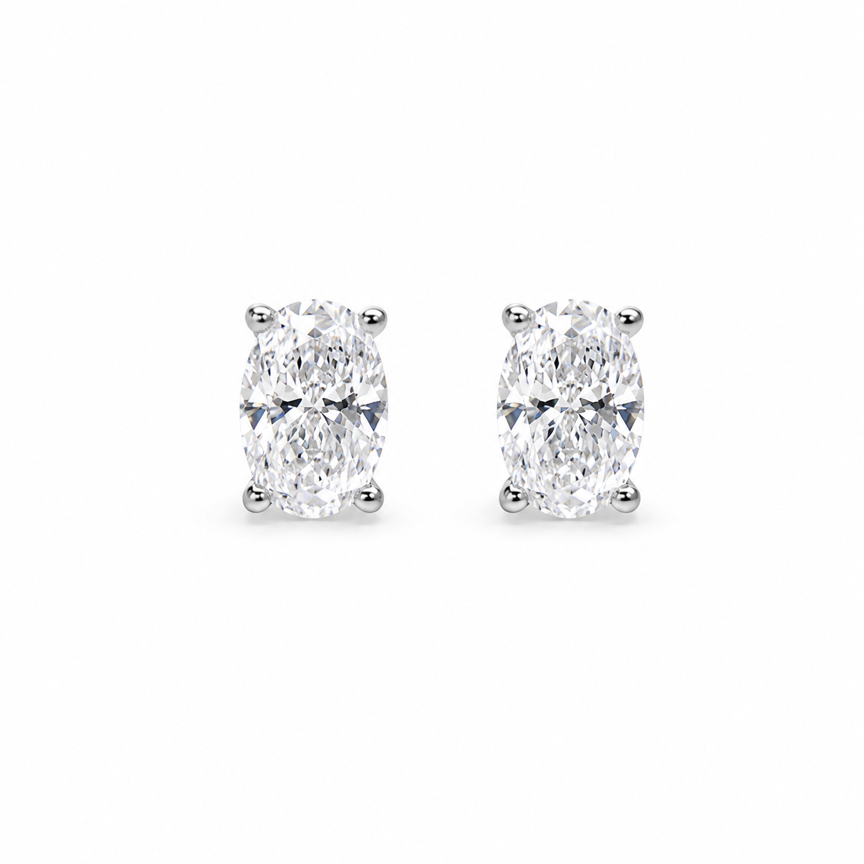 Oval Cut Lab Diamond Stud Earrings