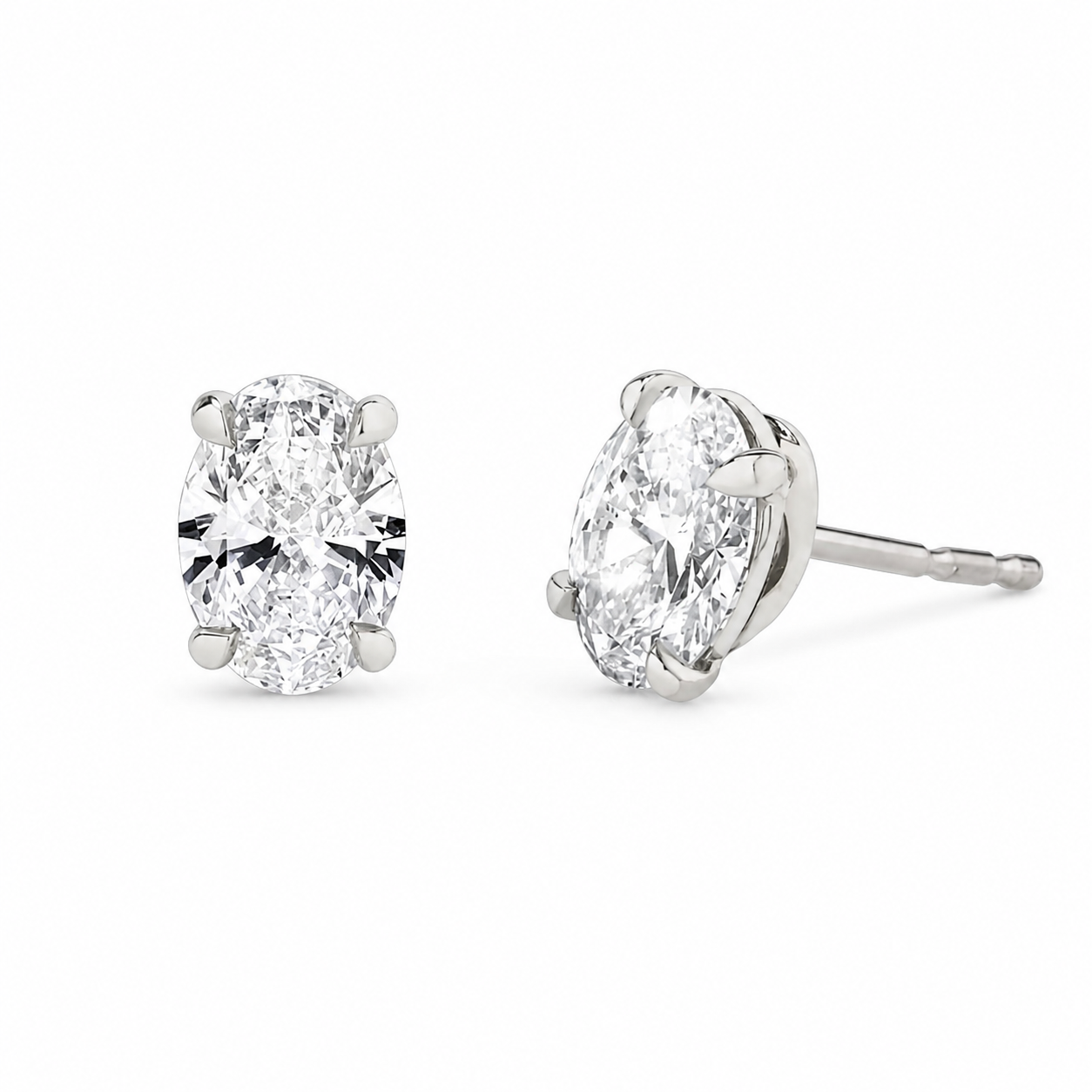 Oval Cut Lab Diamond Stud Earrings