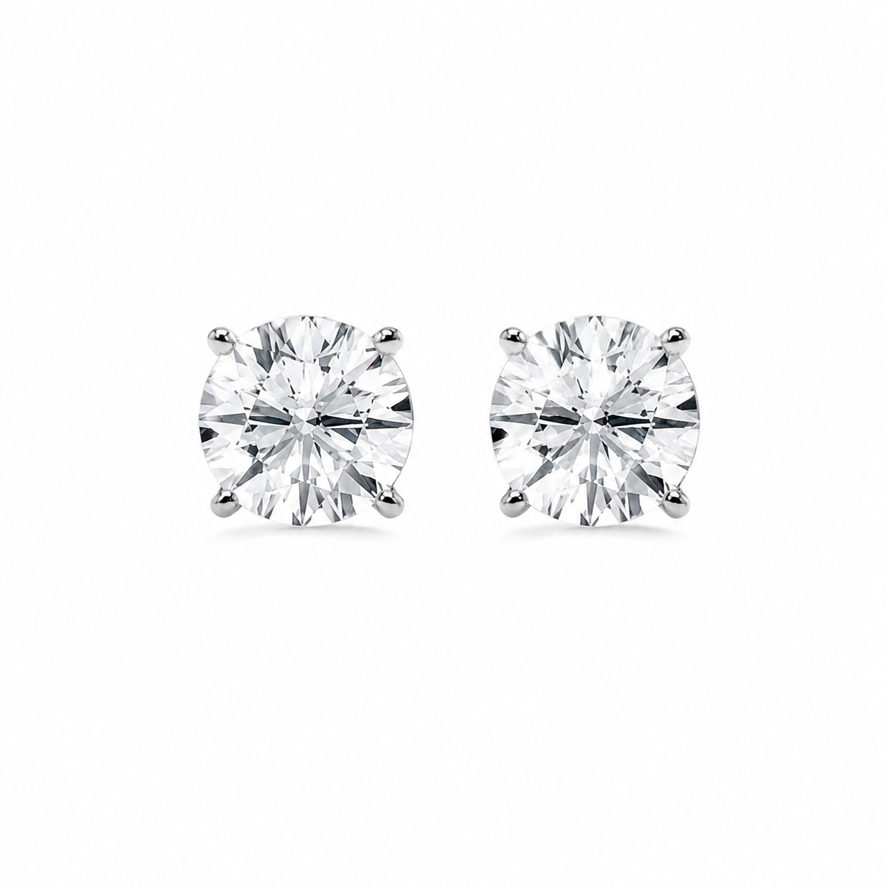Round Cut Lab Diamond Stud Earrings