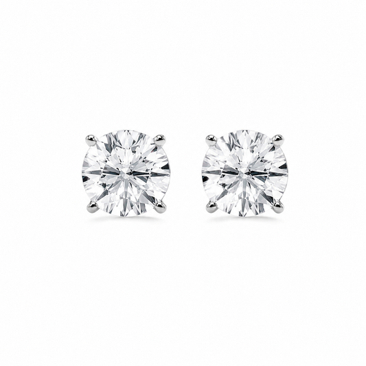 Round Cut Lab Diamond Stud Earrings