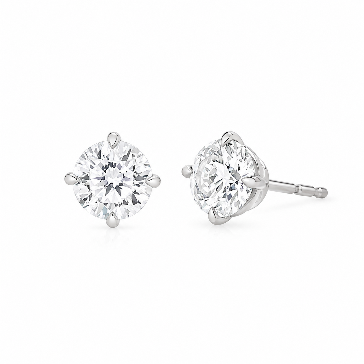 Round Cut Lab Diamond Stud Earrings