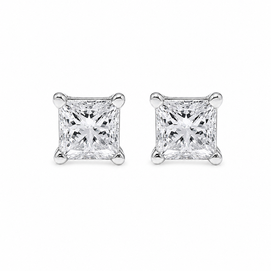 Princess Cut Lab Diamond Stud Earrings