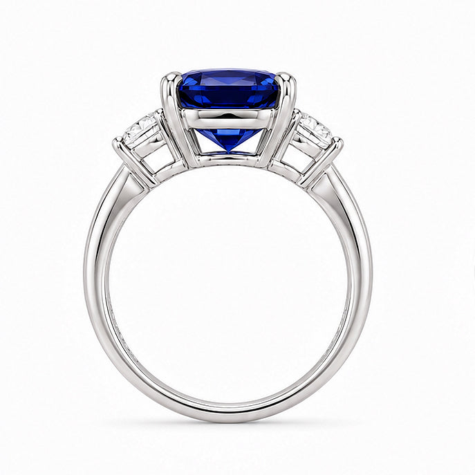 3.03 CT Royal Blue Lab-Grown Sapphire Ring | Platinum