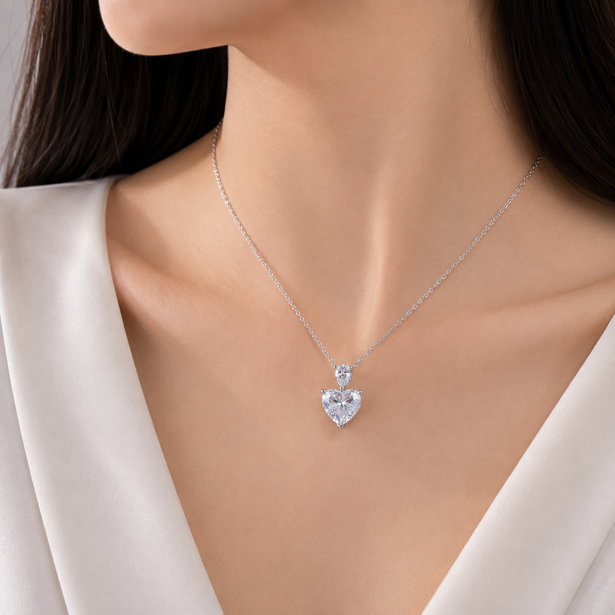 2.02ct Heart Lab Grown Diamond Pendant Necklace | Platinum | D VS1