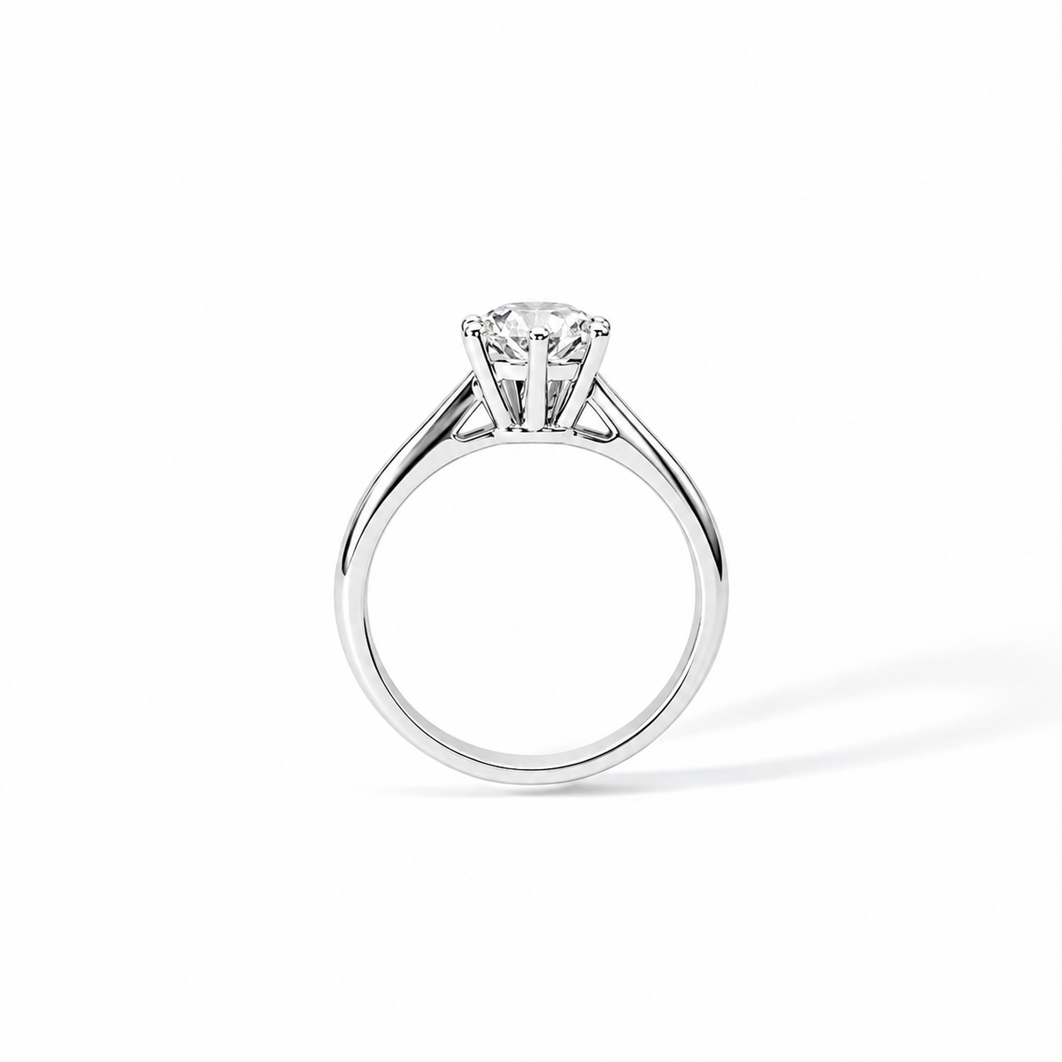 6 prong setting round lab grown diamond
