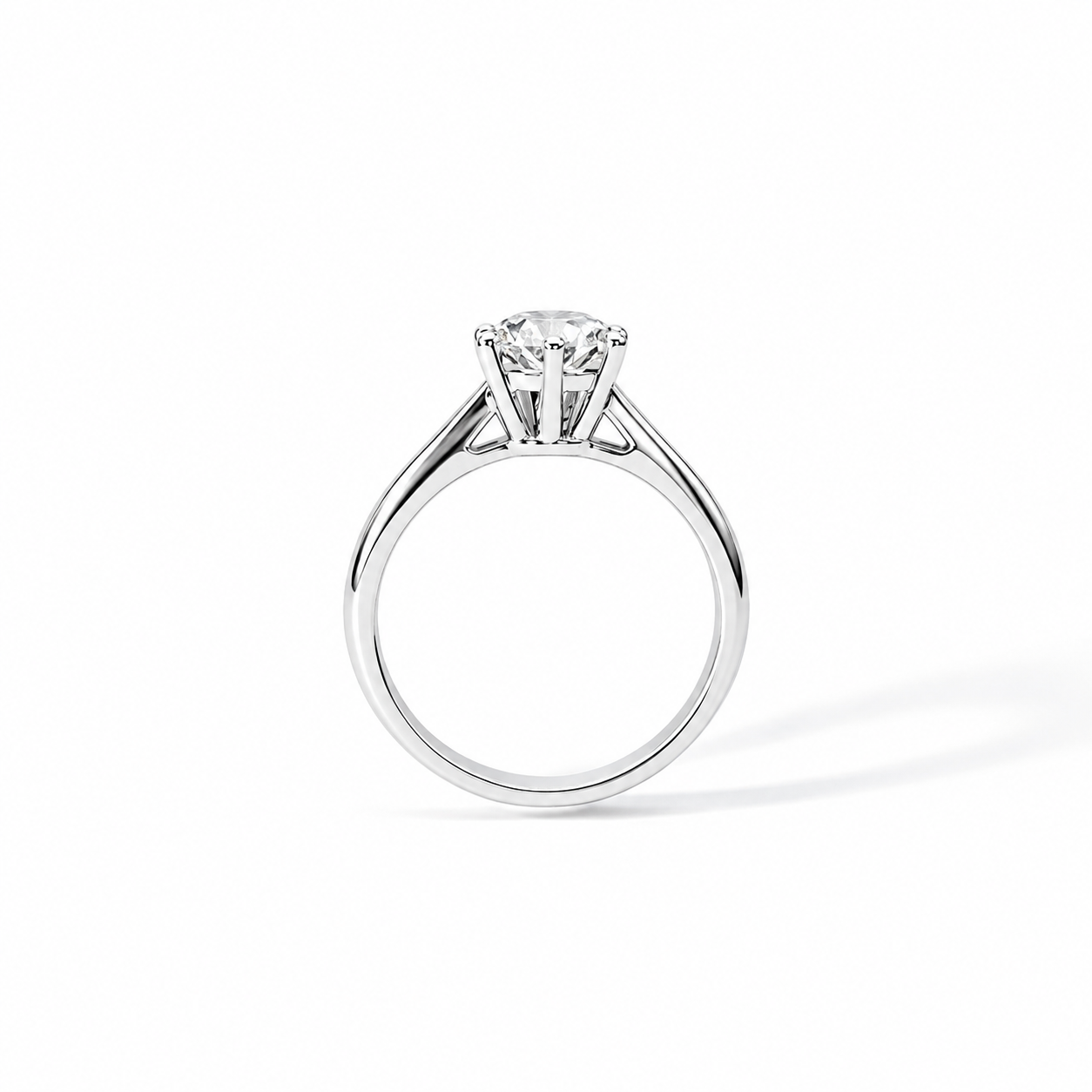 6 prong setting round lab grown diamond