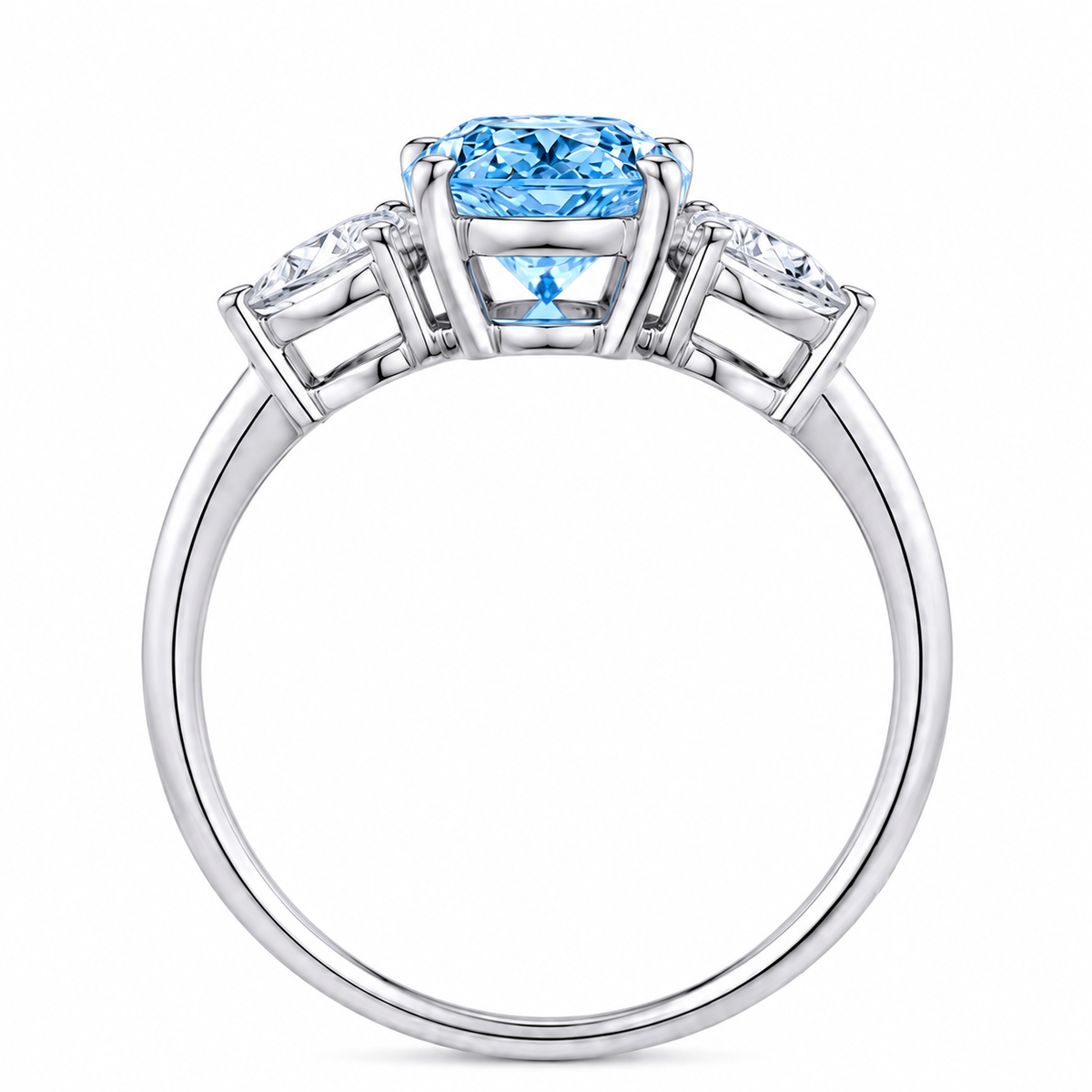 3.00ct Fancy Vivid Blue Diamond Ring|18K Gold