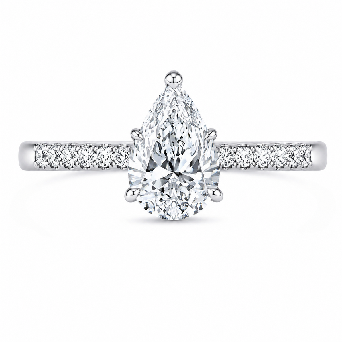 3.00ct E VVS2 Pear-Cut Lab-Grown Diamond Ring｜18K Gold