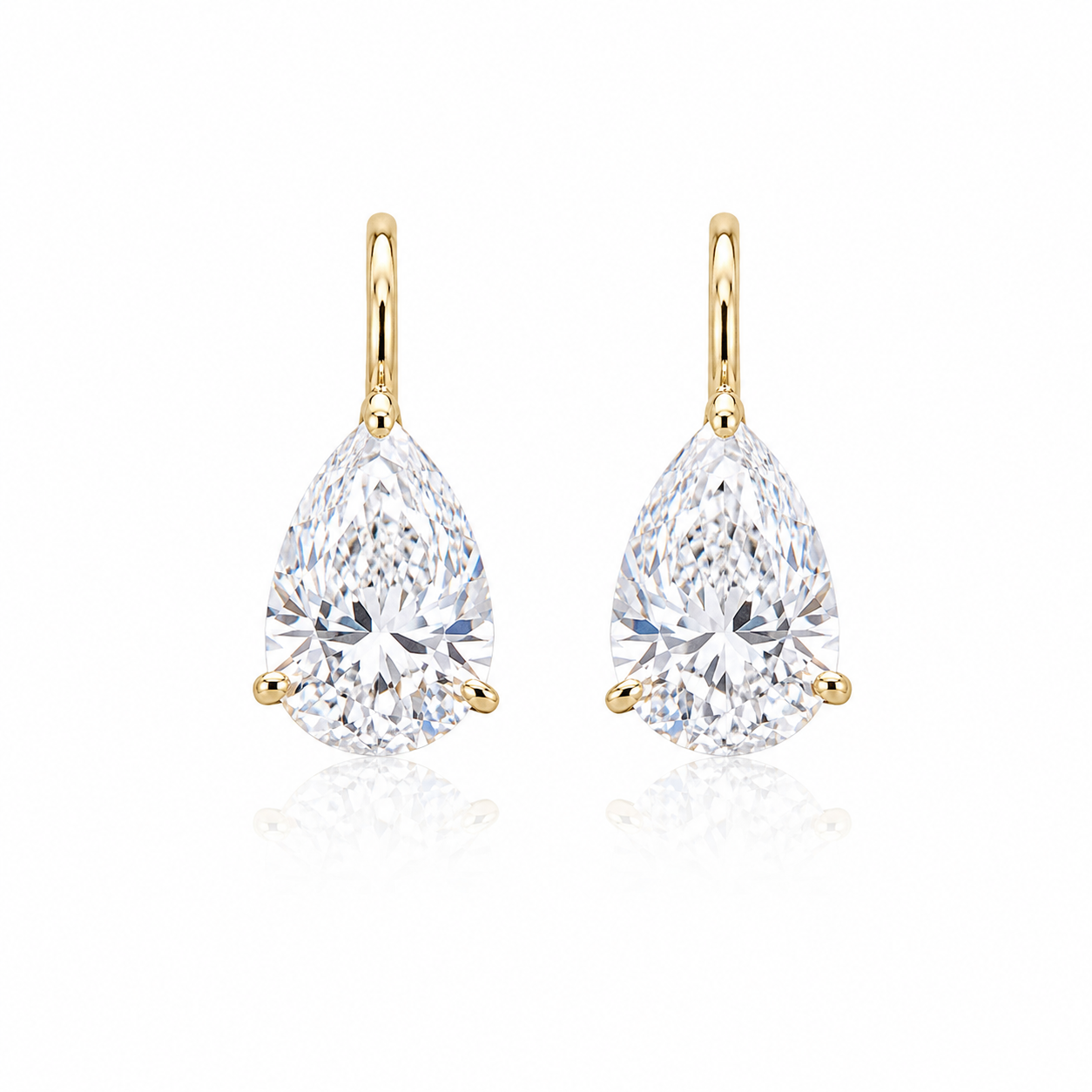 Pear Lab Grown Diamond Drop Earrings | 18K Gold | IGI Certified