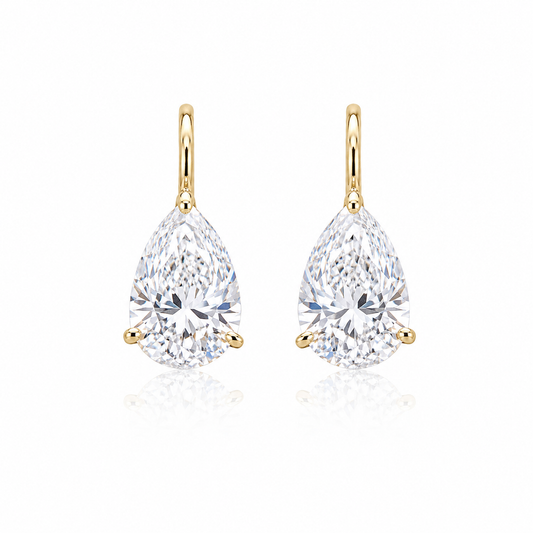 Pear Lab Grown Diamond Drop Earrings | 18K Gold | IGI Certified