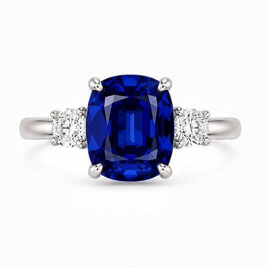 3.03 CT Royal Blue Lab-Grown Sapphire Ring | Platinum