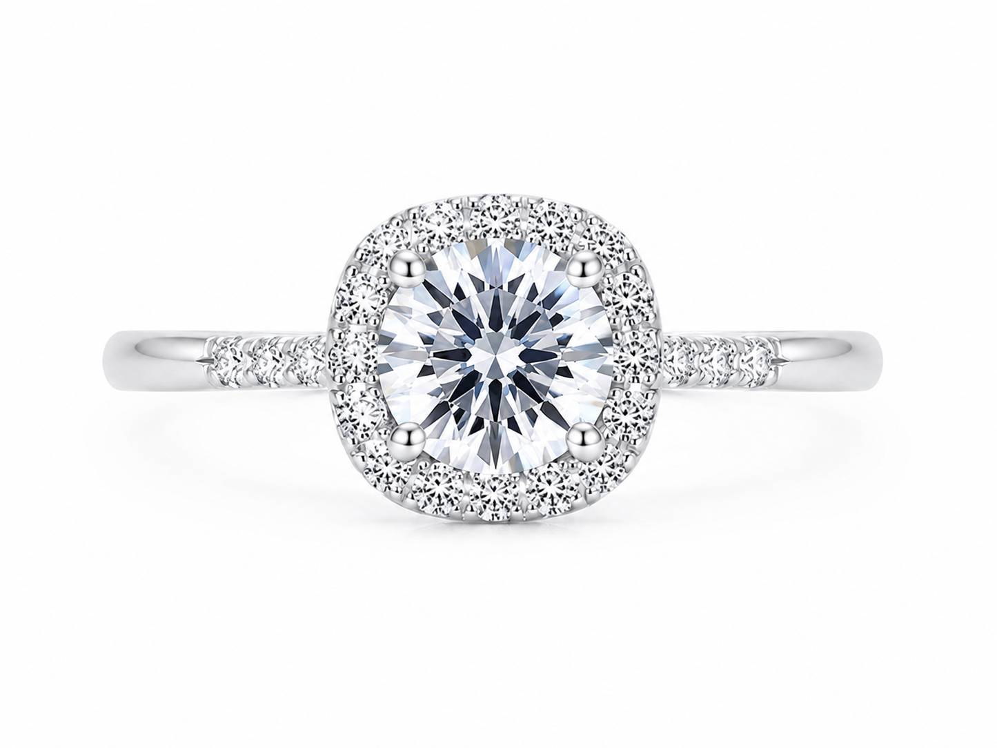 1.02ct E VVS2 Lab-Grown Diamond Halo Ring | 18K Gold