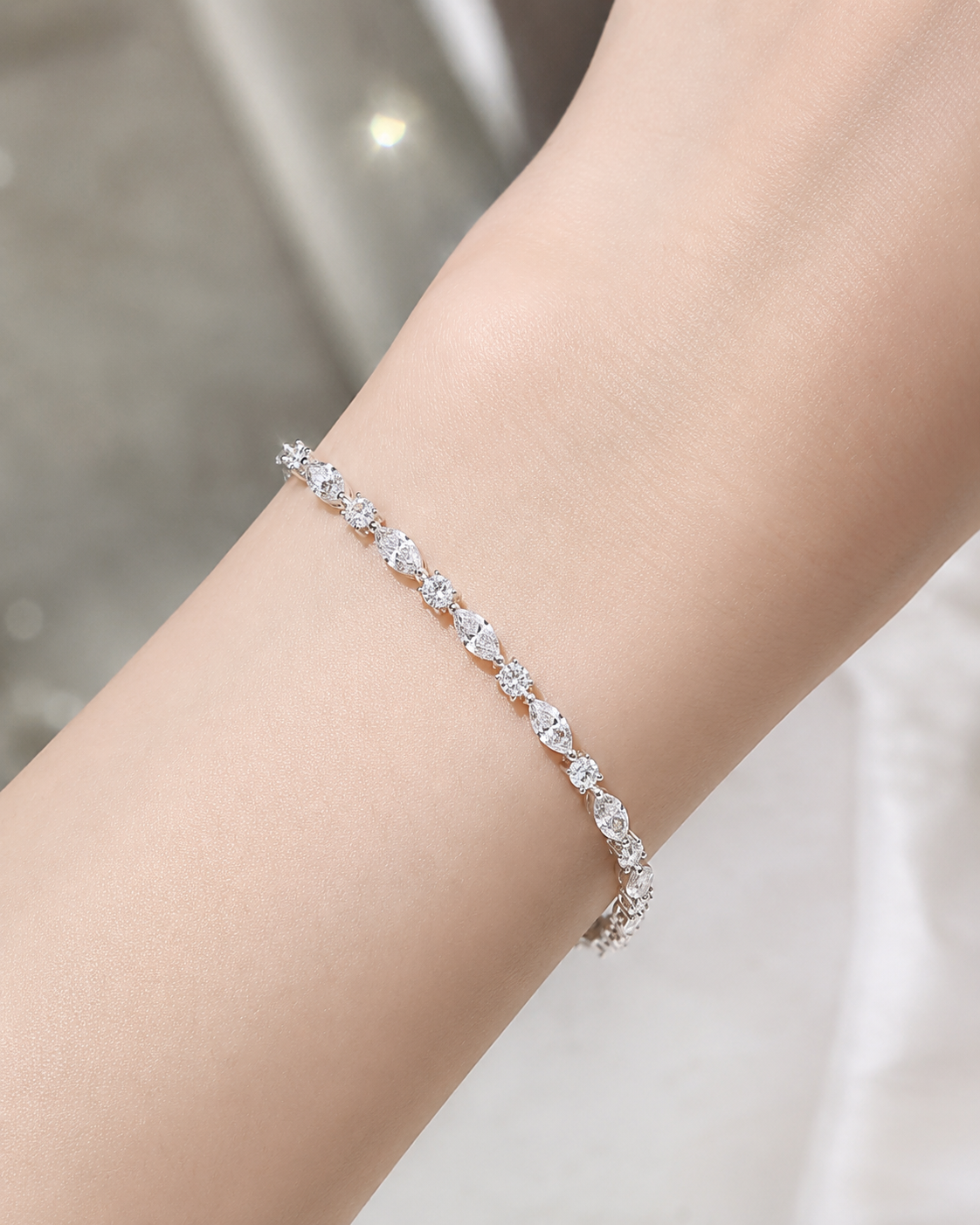 3.99 CT Lab-Grown Diamond Tennis Bracelet | Platinum | 33 Stones