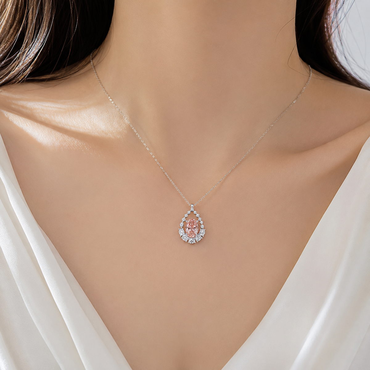1.02 CT Fancy Intense Pink VVS2 Lab-Grown Diamond | 18K White Gold