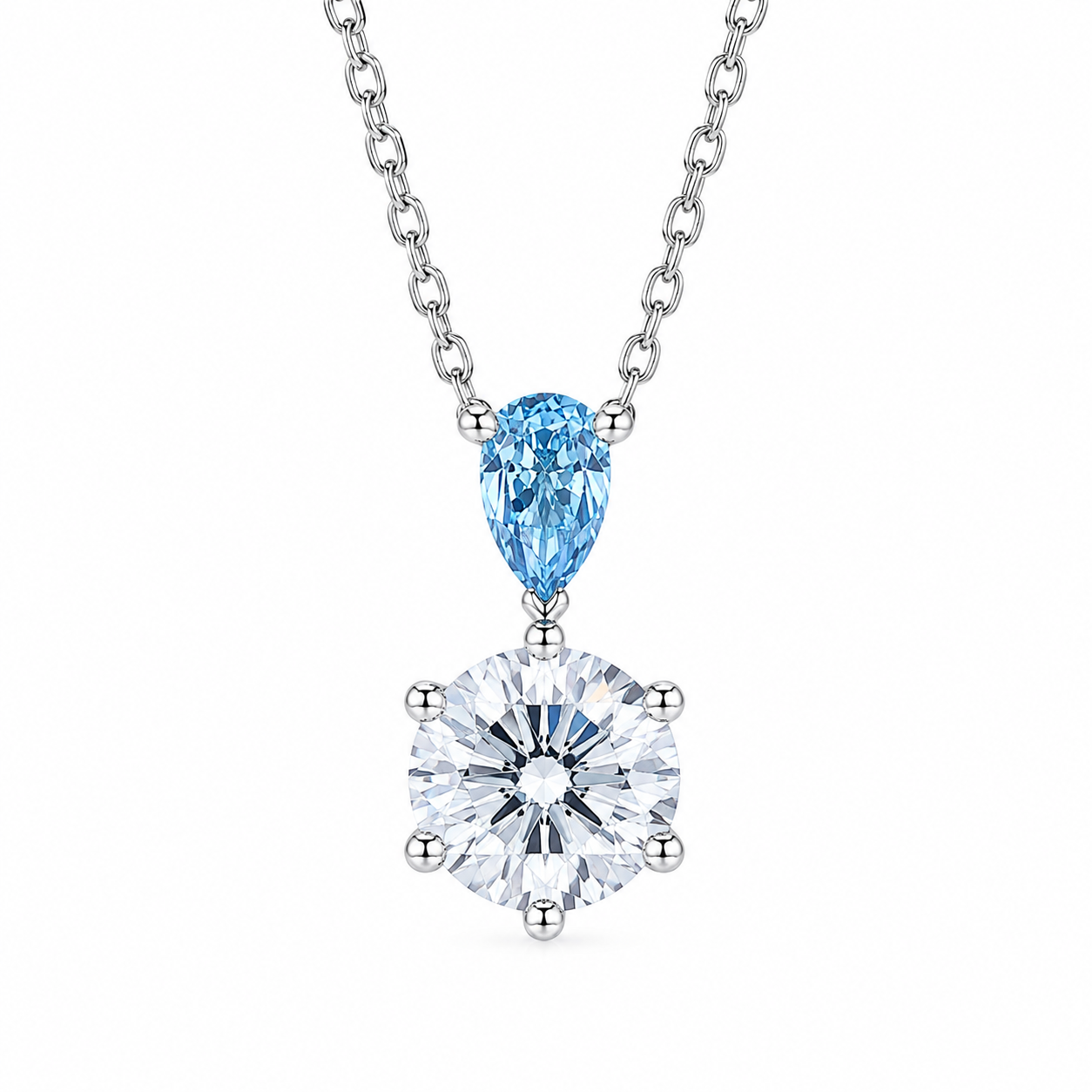 1.51ct Pear & Round Diamond Pendant| Platinum