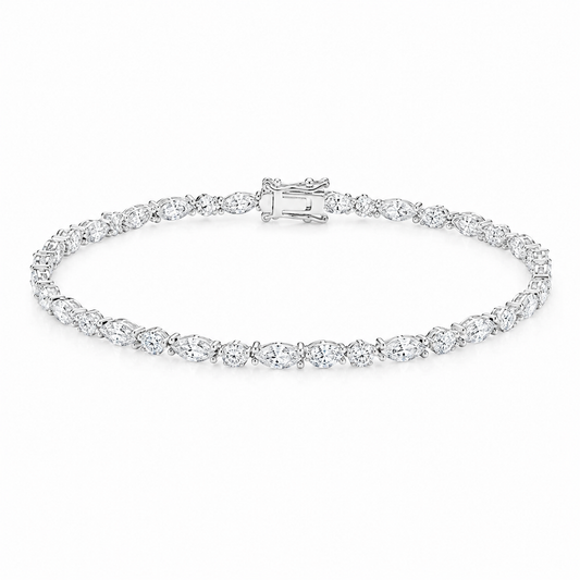 Marquise & Round Lab-Grown Diamond Bracelet | Platinum | 3.99 CT
