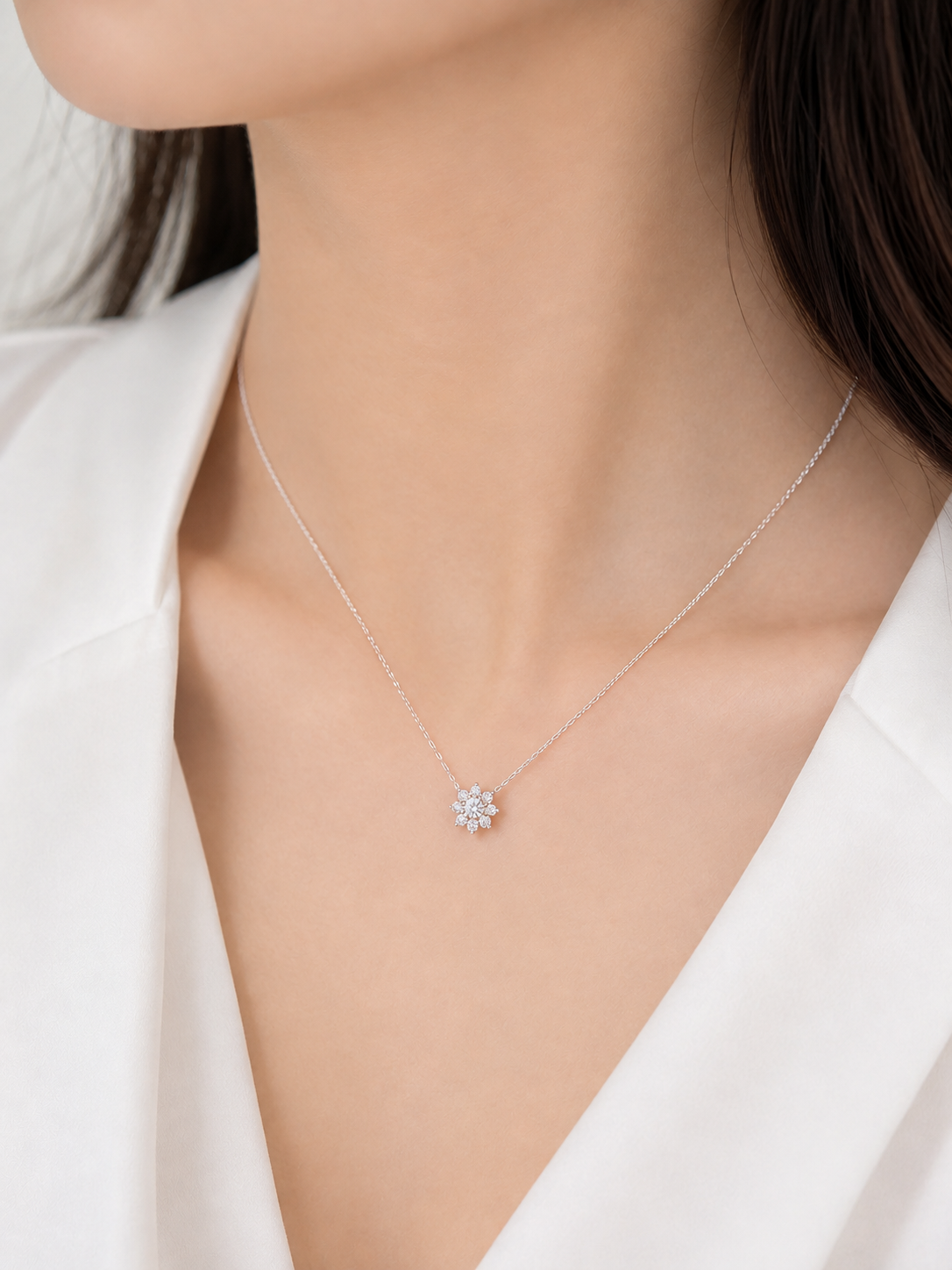 Floral Pendant 0.51ct D VVS2 Lab Grown Diamond ｜Platinum