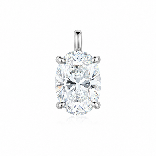 3.07ct Pear-Shaped Lab Grown Diamond Cluster Pendant ｜ PT950 Platinum