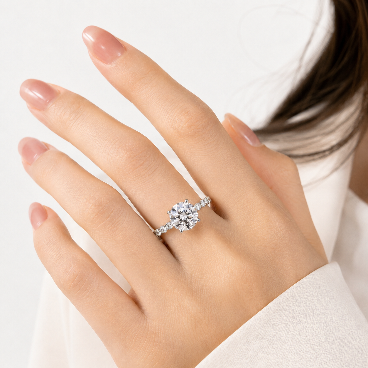 5.01ct E VVS2 Round Lab-Grown Diamond Ring | Platinum
