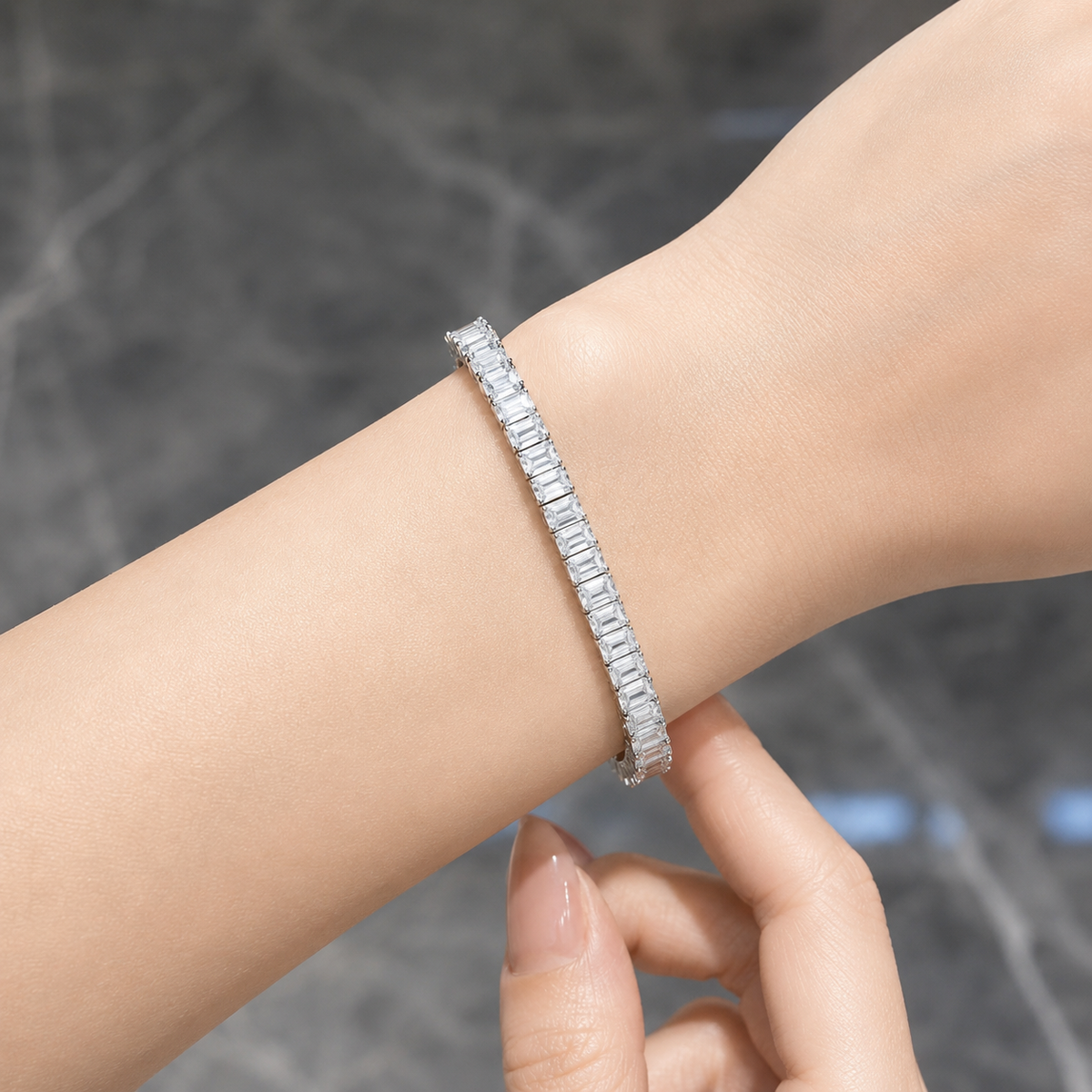 11.015ct Lab-Grown Diamond Tennis Bracelet| Platinum
