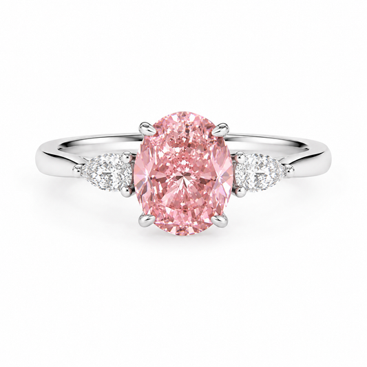 3.50ct Fancy Vivid Pink Diamond Ring｜18K Gold