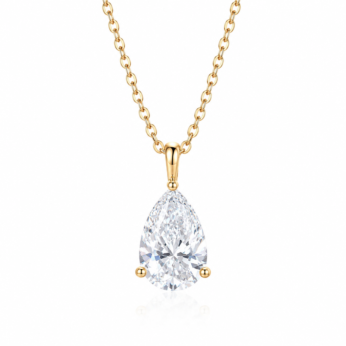 3.07ct Pear-Shaped Diamond Pendant ｜18K Gold