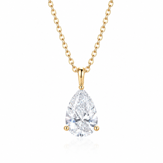 3.07ct Pear-Shaped Diamond Pendant ｜18K Gold